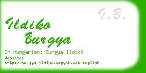 ildiko burgya business card